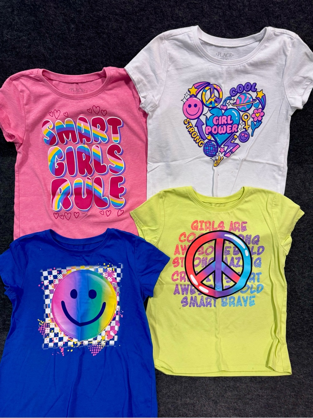 The Children's Place Girls Short-Sleeve Tees - Pink, White, Blue, Lime